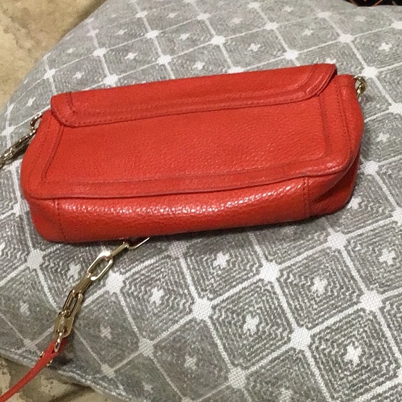 Tory Burch Cross Body Bag pebbled leather Red Smaller 9in. X 5in. approx. - Picture 13 of 15